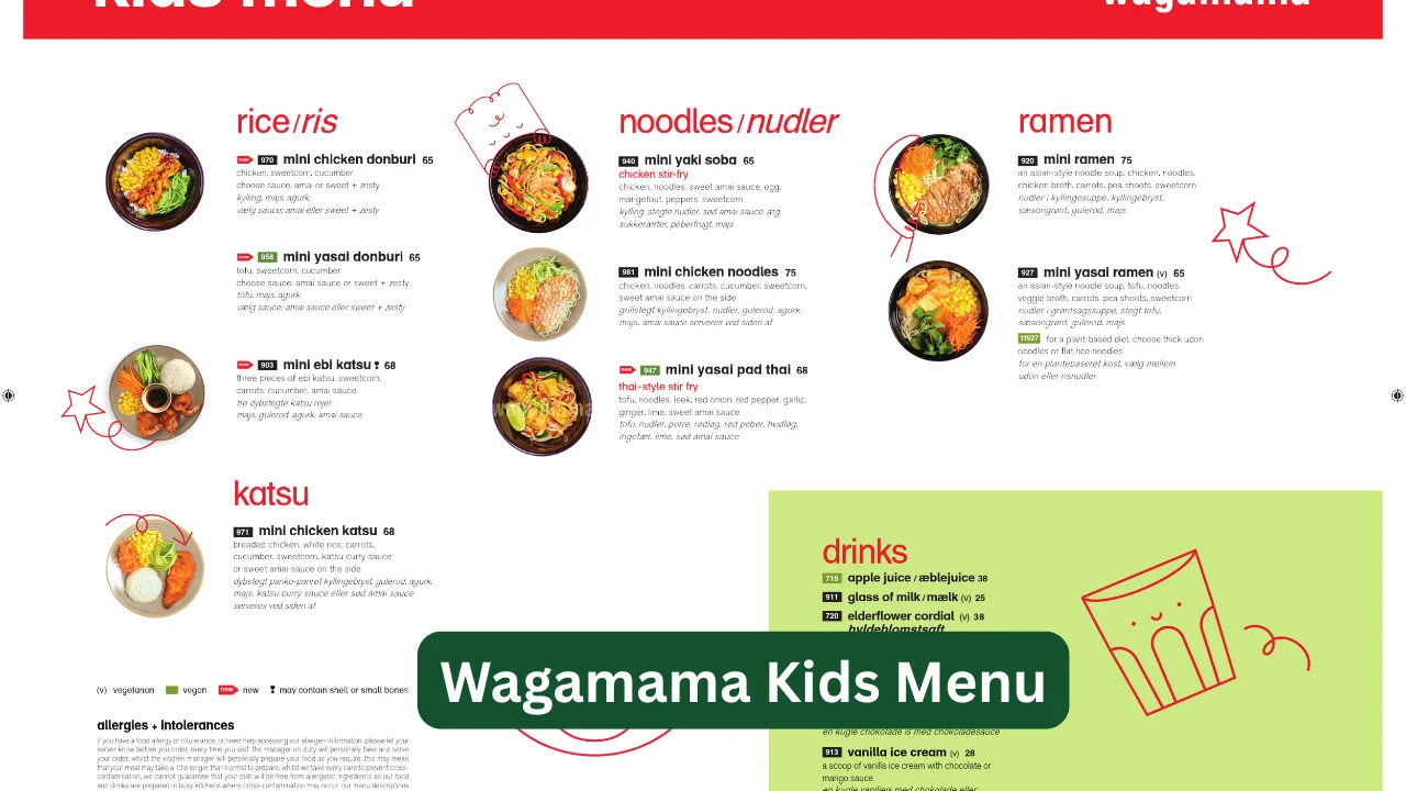 Wagamama Kids Menu
