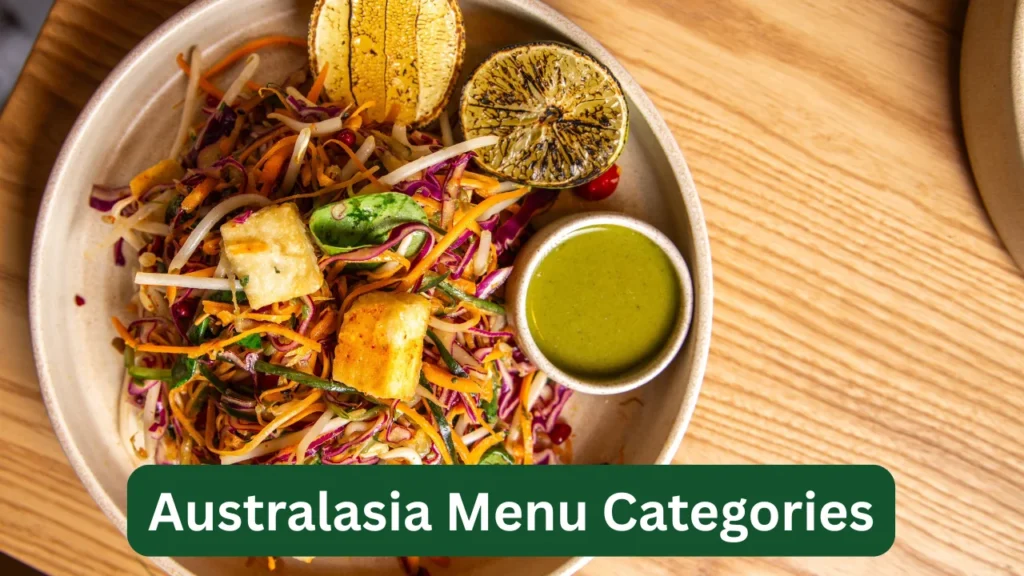 Australasia Menu Categories