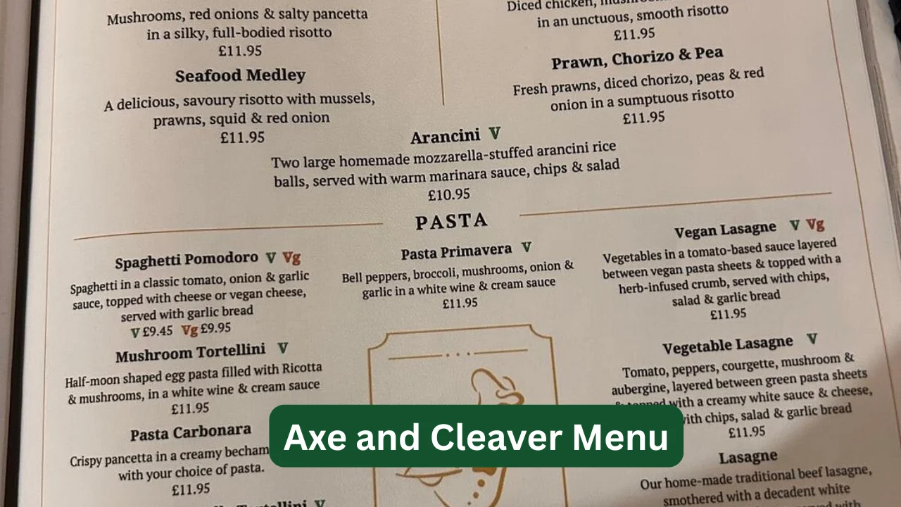 Axe and Cleaver Menu