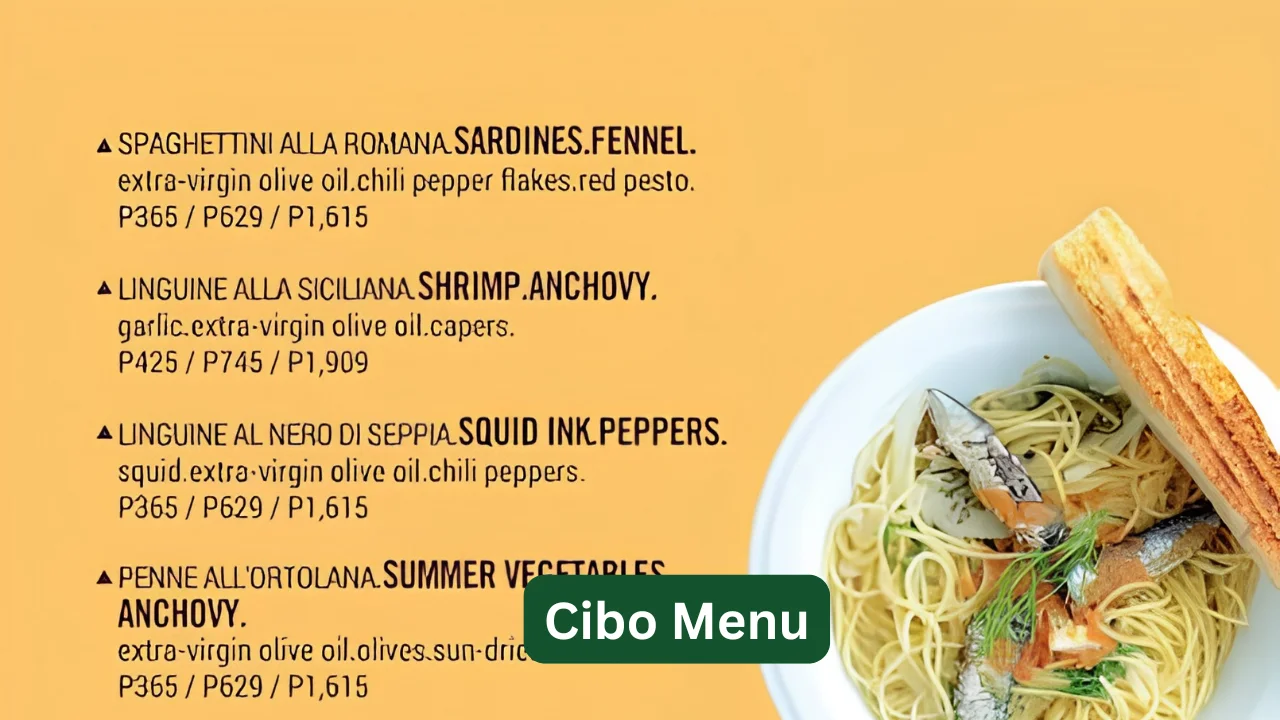 Cibo Menu