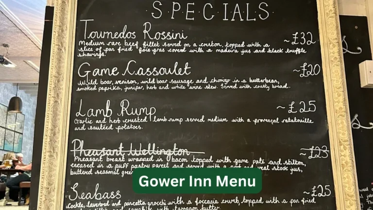 Gower Inn Menu