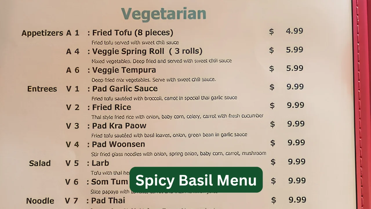 Spicy Basil Menu