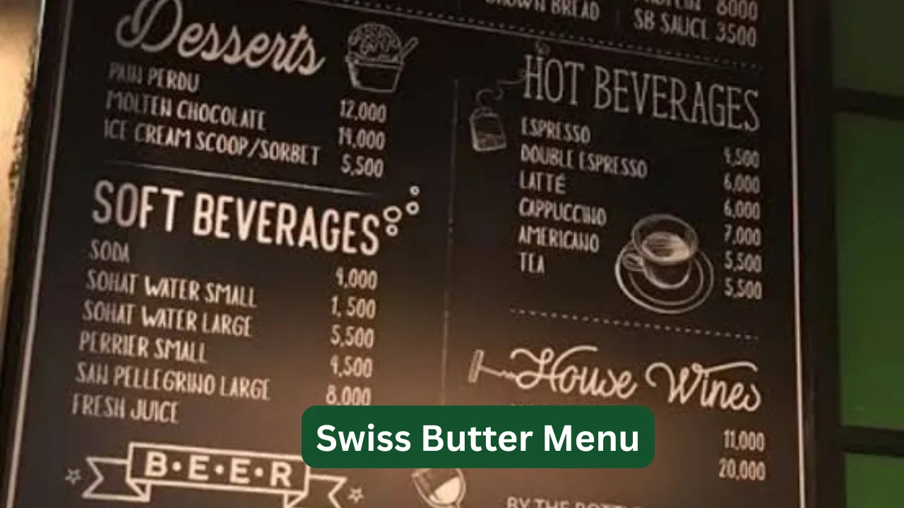 Swiss Butter Menu