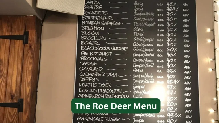 The Roe Deer Menu
