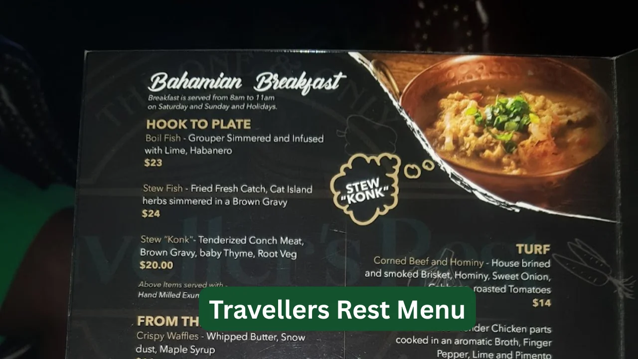 Travellers Rest Menu
