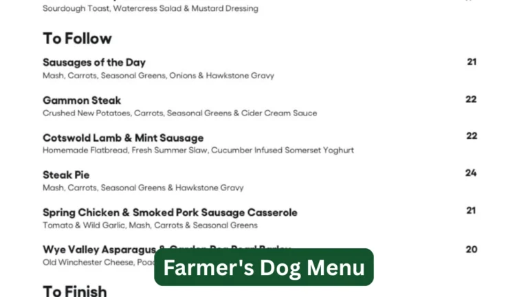 Farmers Dog Menu