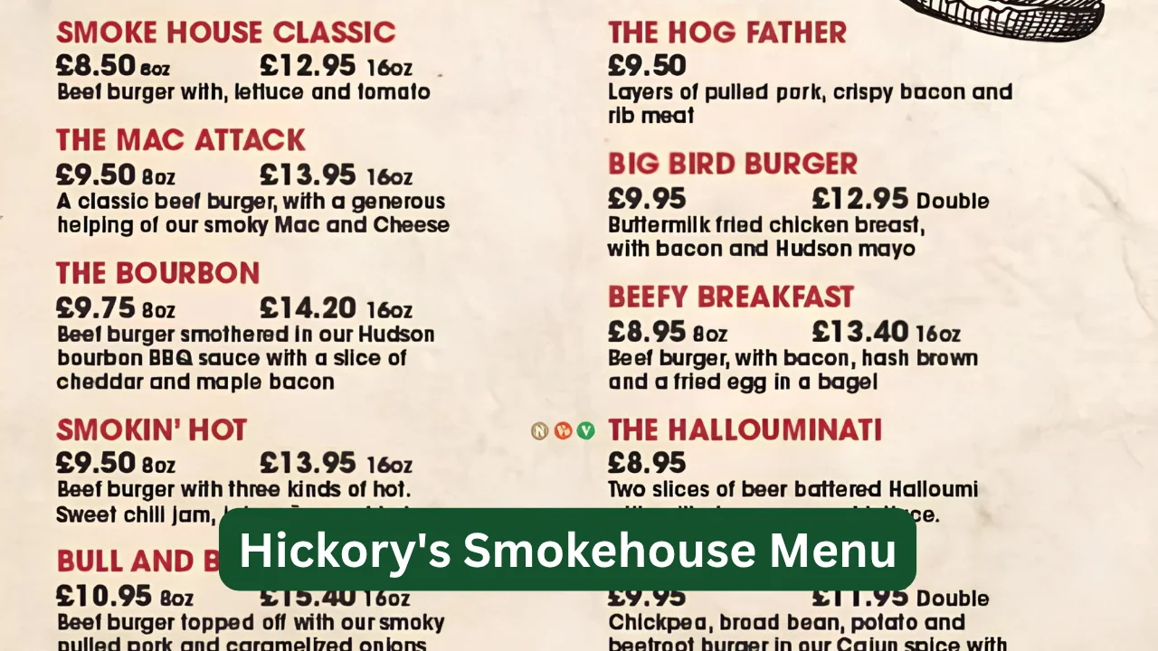 Hickorys Smokehouse Menu