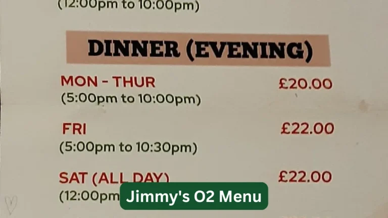 Jimmy's O2 Menu