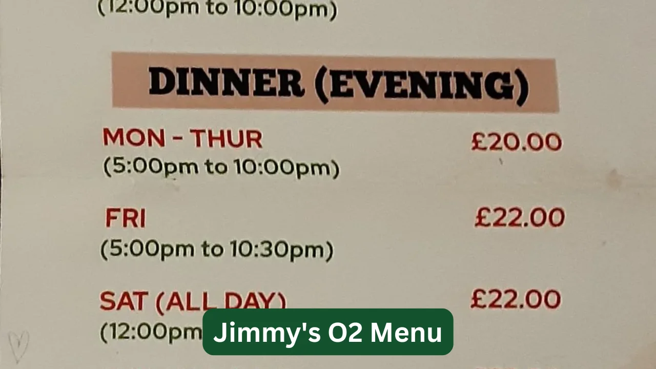 Jimmy's O2 Menu