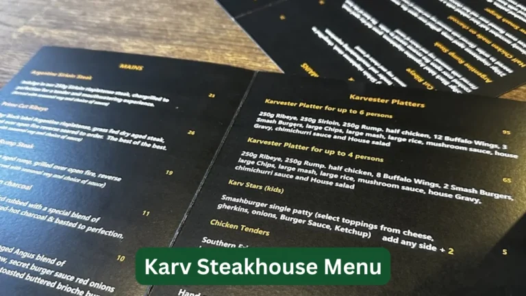 Karv Steakhouse Menu