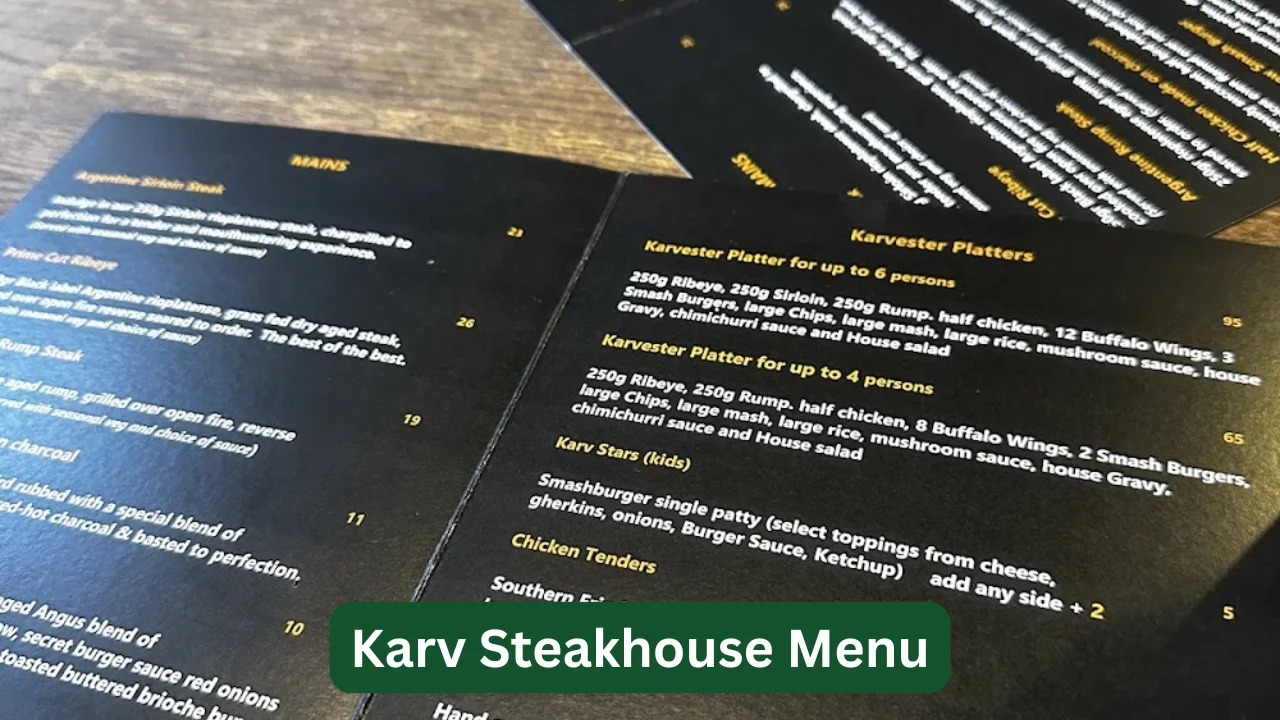Karv Steakhouse Menu