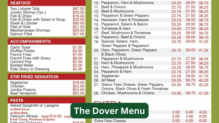 The Dover Menu